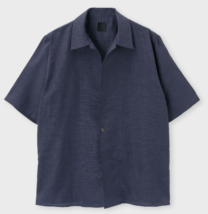 【人気商品】1ボタン コットンリネンシャツ