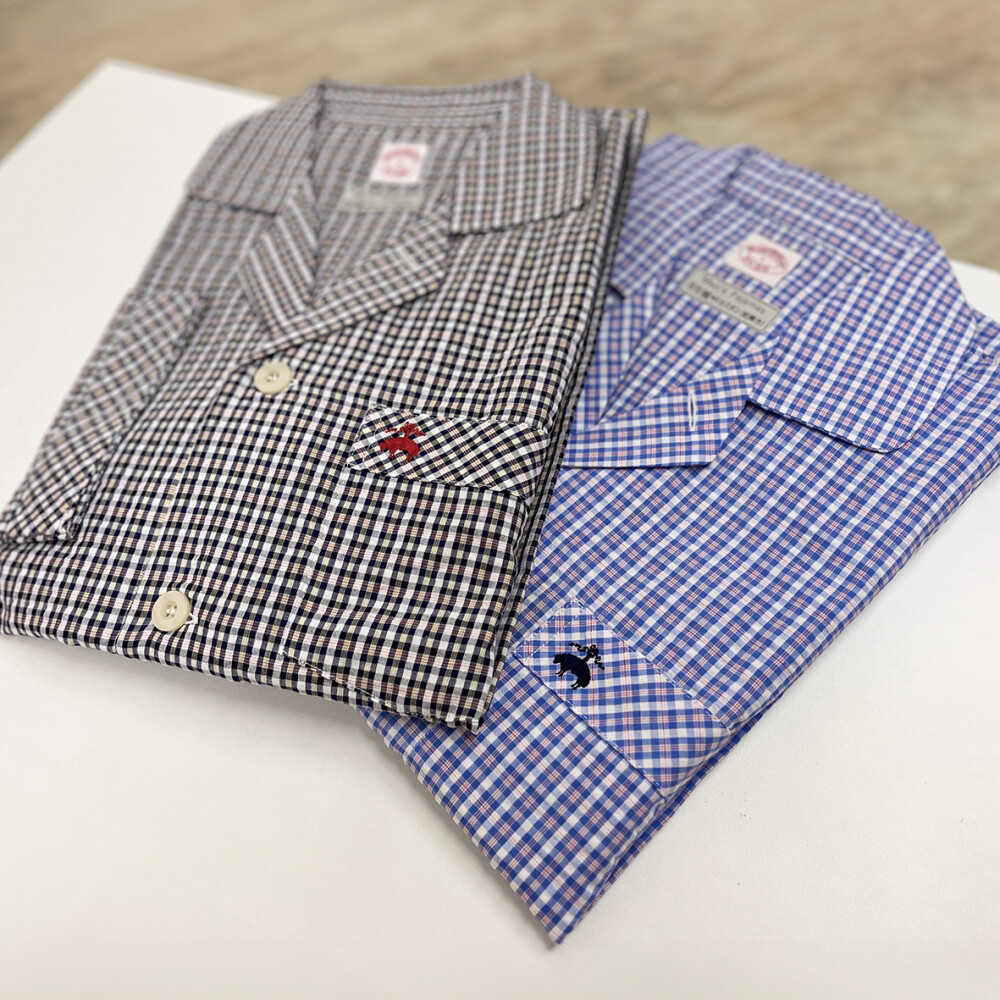 蒸し蒸しする夜におすすめ サッカー生地パジャマ  Brooks Brothers