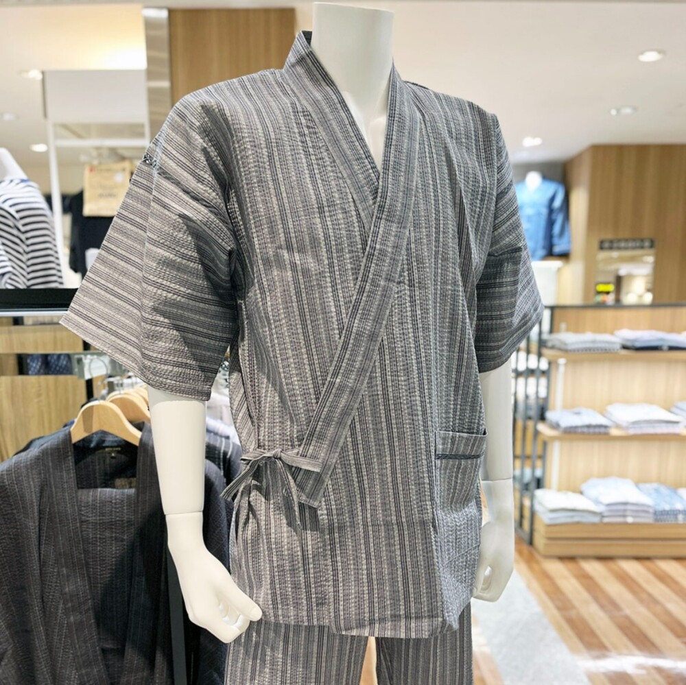 涼やか素材 しじら織 絣甚平 COMME CA MEN 父の日のギフトに♪