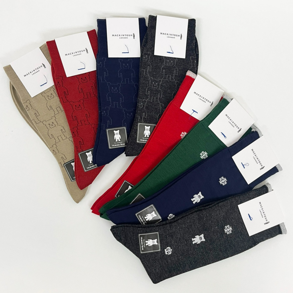 ウール混の優しい履き心地 MACKINTOSHホーンドベアソックス