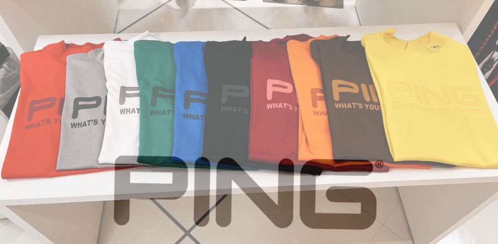 【PINGアパレル】１０色展開のハイネックシャツ