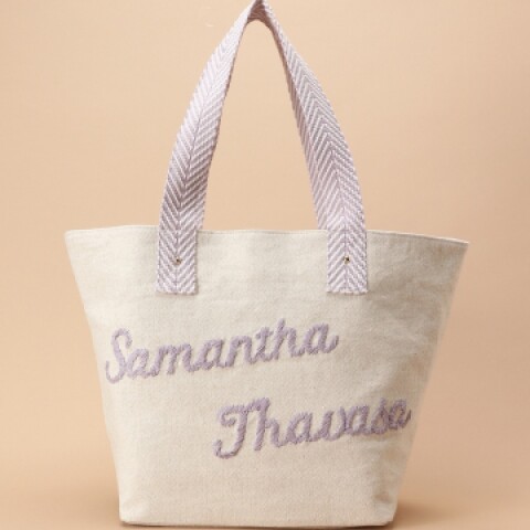 新品♡大人気リネン作家様♡モノグラム刺繍　マシュマロバッグ ロゴリネントートバッグ☀️ | サマンサタバサ | 大丸神戸店公式 SHOP BLOG