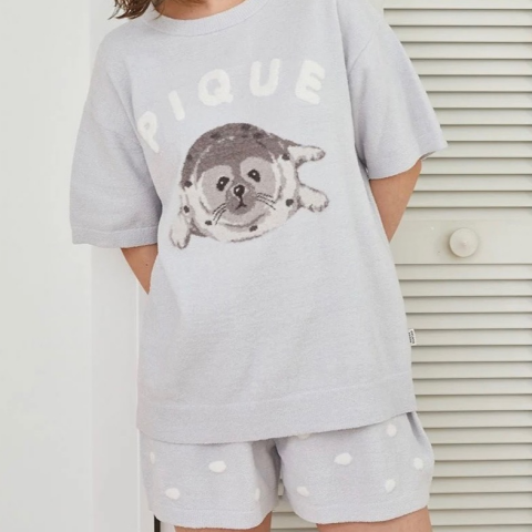 新品　ジェラード　ホワイト＆グレー Tシャツ セット 44 gelato pique】親子やカップルでおそろい！あざらしシリーズ