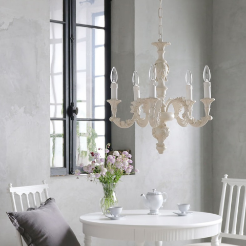 シャンデリア 6灯 ホワイト IL Paralume Bellee サラグレース