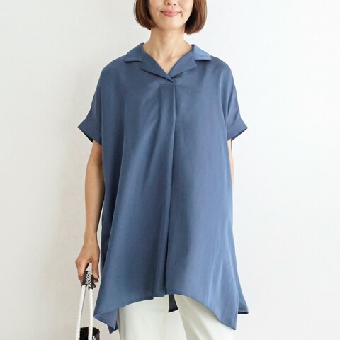 NEW！楽な着心地でも上品なサテンチュニック♪ | share with