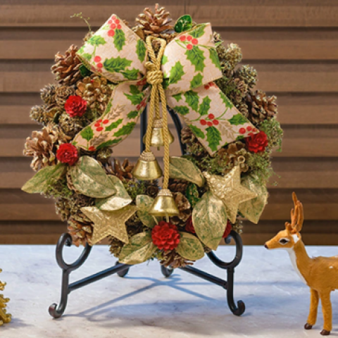 yu.s&s　2点おまとめ　造花　クリスマス　リース　　ドアリース　ベル b3f1da09.png