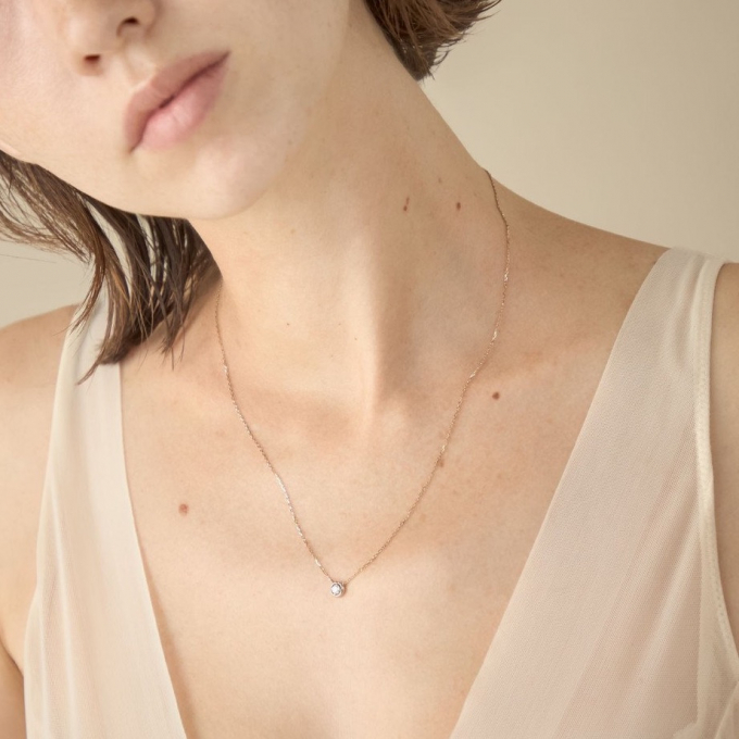 ete bijoux K18RBG トーンネックレス