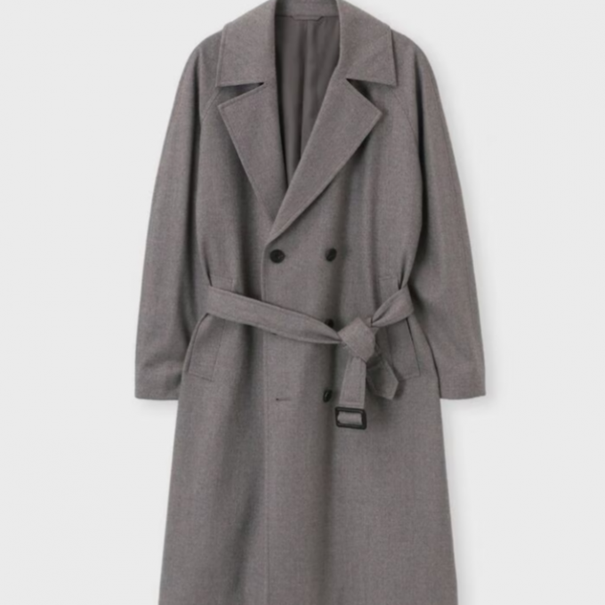 WOOL FLANNEL COAT / CREUSE