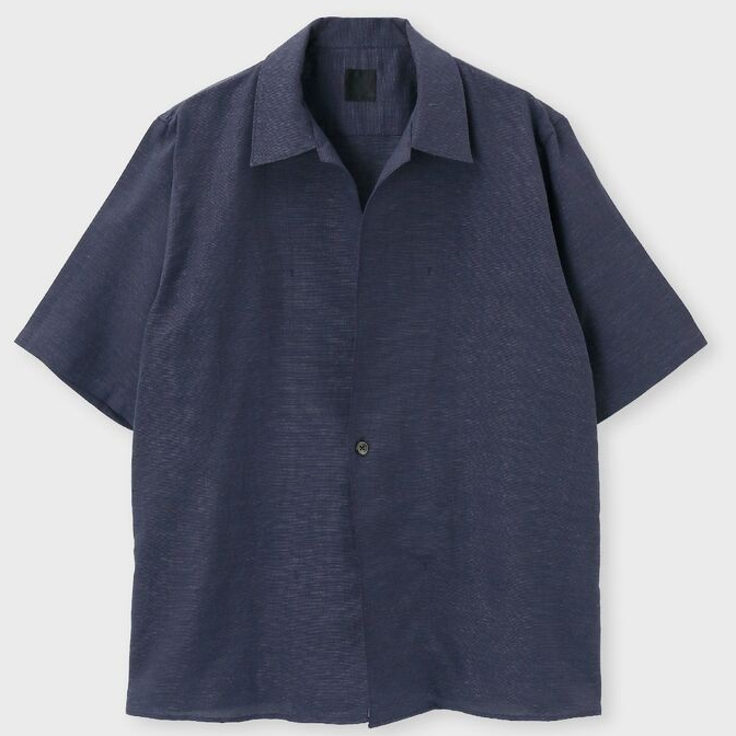 【人気商品】1ボタン コットンリネンシャツ