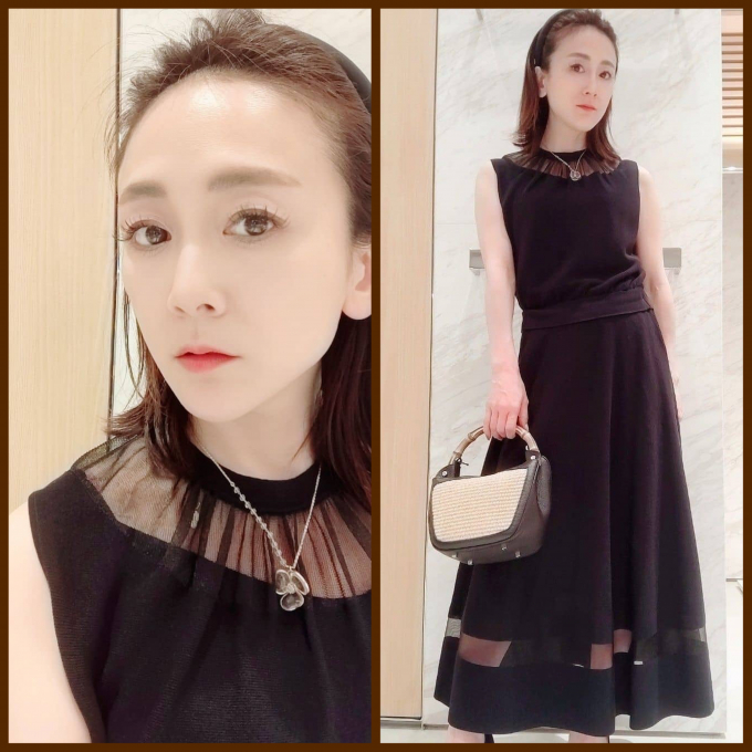 ニット素材のシンプルでエレガントなワンピース👗🖤