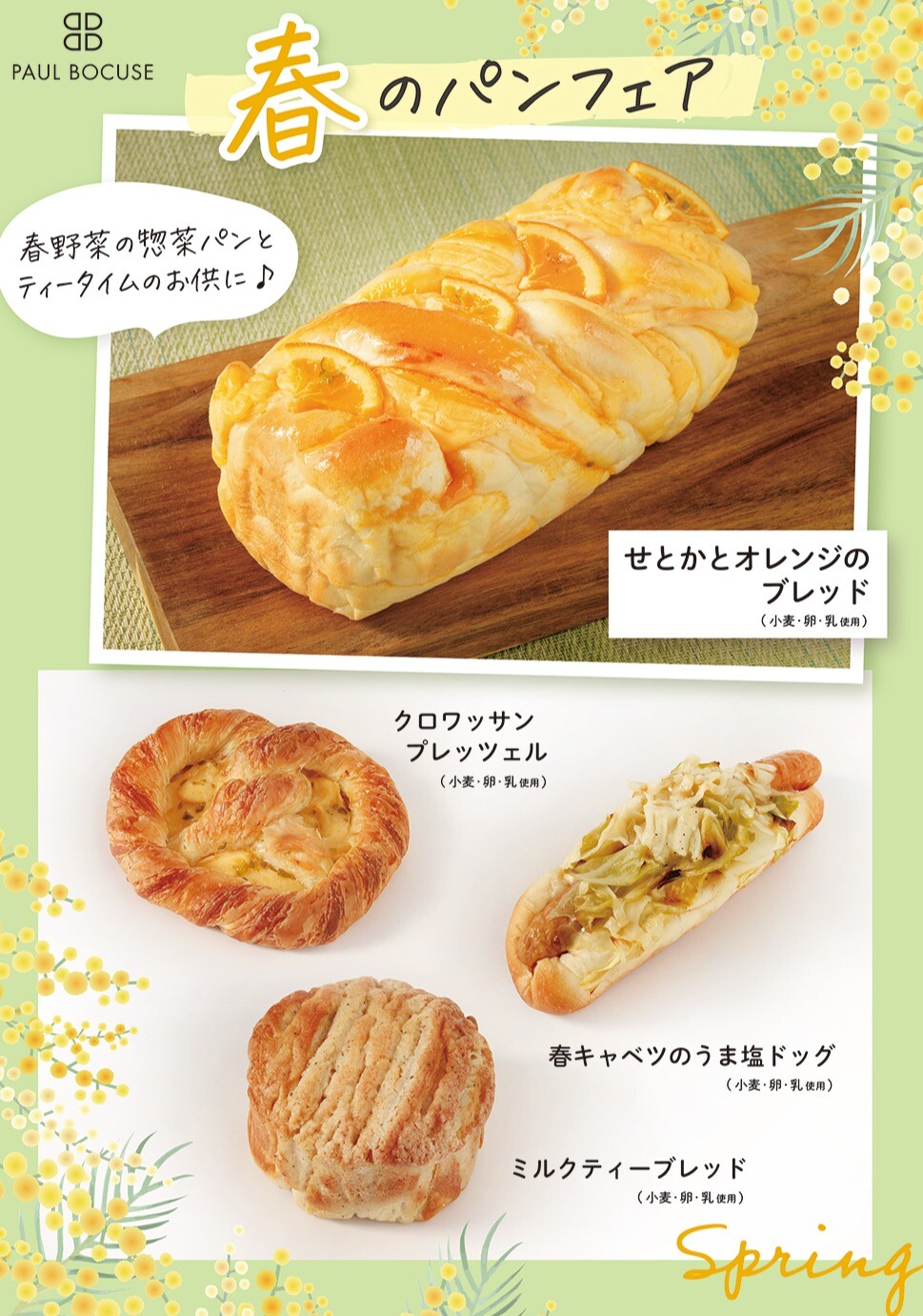 ベーカリー＜PAUL BOCUSE＞より、「春のパンフェア」のご紹介です✨