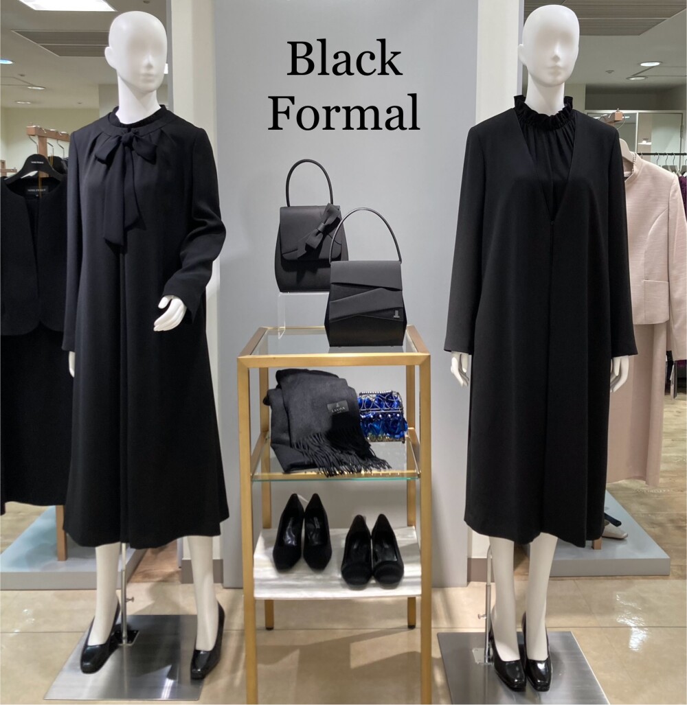 美品】黒 アンサンブル プリーツワンピース ロングジャケット
