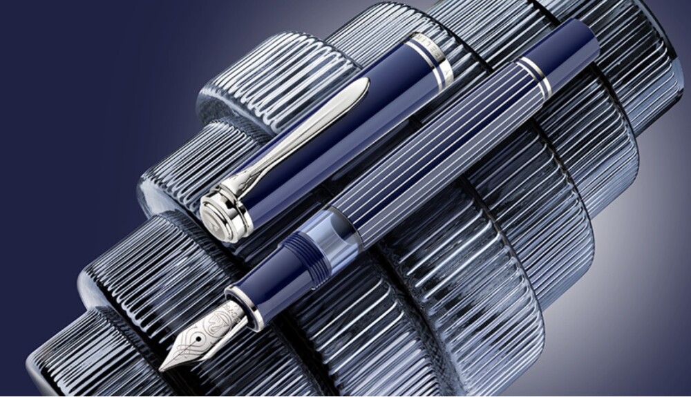 ペリカン スペシャルエディション スーベレーンM815 メタルストライプブルー 万年筆