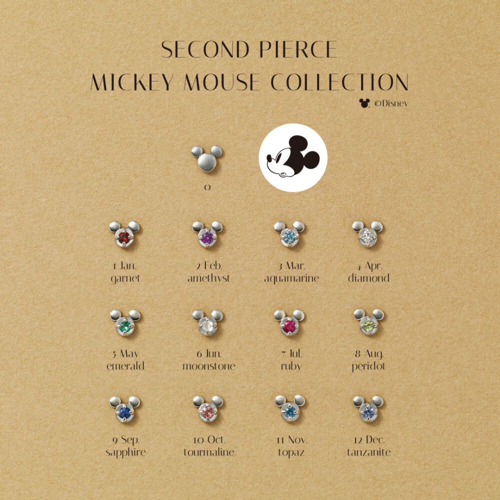 12種類の誕生石でオーダーできる♡Mickey Mouse Collection