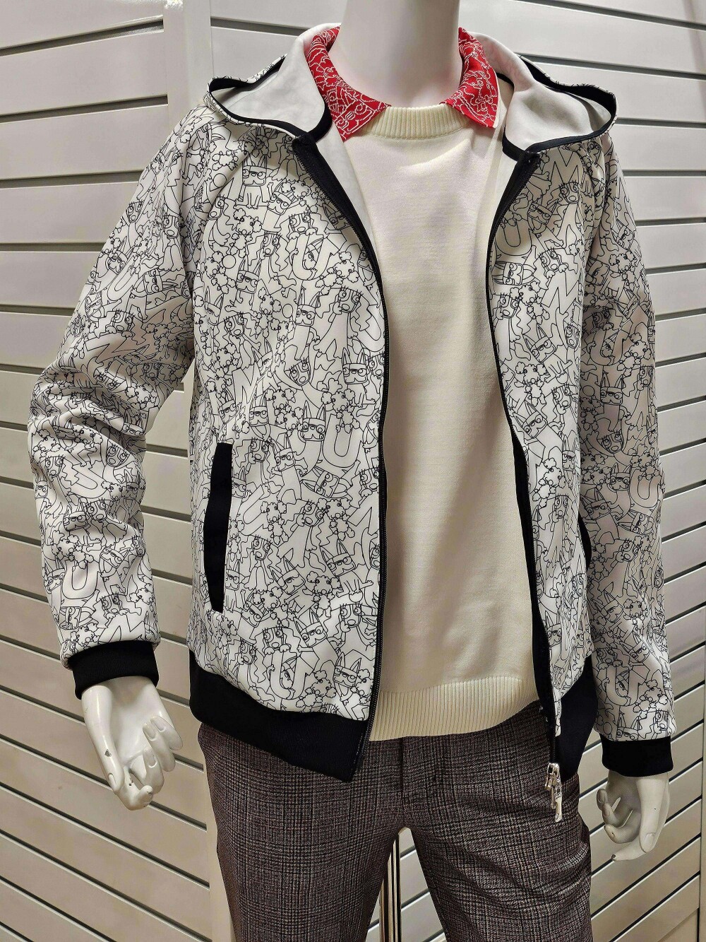 総柄フーディブルゾン