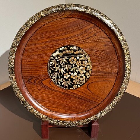 上海瑠璃工房桃文鎮 工芸作家作品