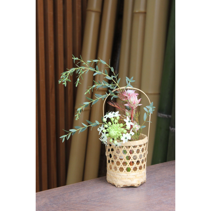 【京竹工芸で六つ目編みの竹籠制作体験】匠の技にふれるワークショップ