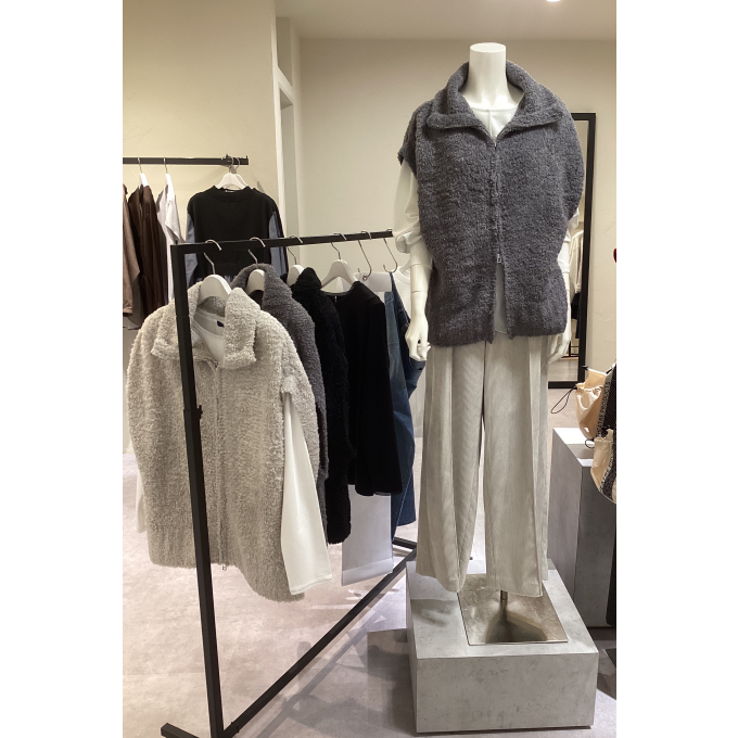 手洗いOK！カーリングヤーンジップジレ