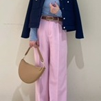 春カラーボトムス着回しコーデ