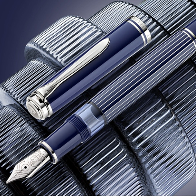 ペリカン スペシャルエディション スーベレーンM815 メタルストライプブルー 万年筆