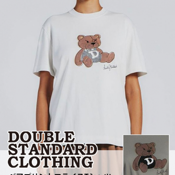 【DOUBLE STANDARD CLOTHING(ダブルスタンダードクロージング)】ベアプリントフライスTシャツ