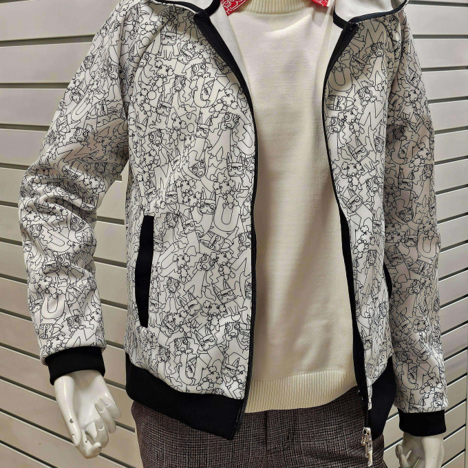 総柄フーディブルゾン