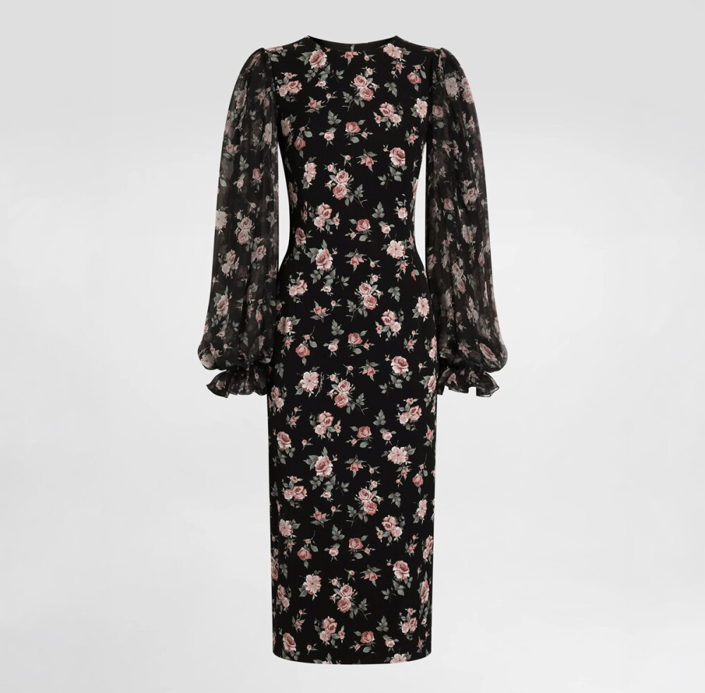 〈DOLCE&GABBANA〉ローズプリントワンピース