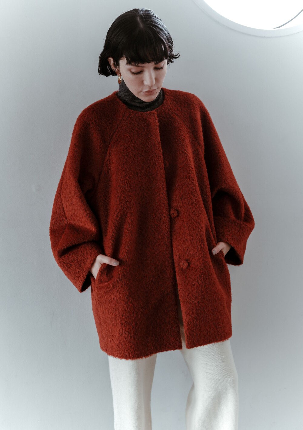 【LANVIN  COLLECTION】メランジジャギーコート