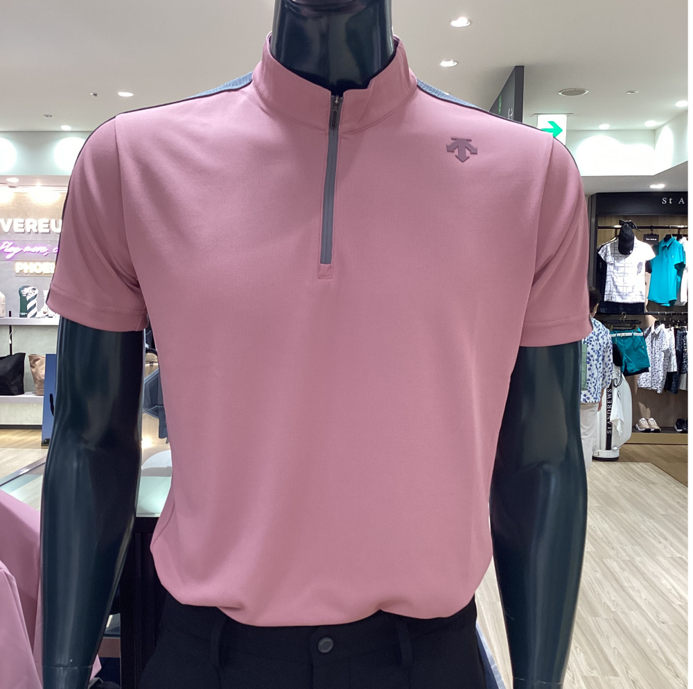 メンズハーフジップシャツ