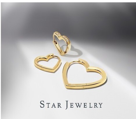 Star Jewelry　K10 スター フープ ピアス　￥26,400