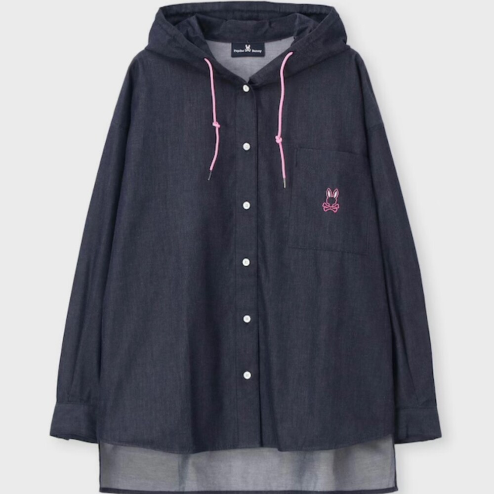 【サイコバニー】レディースデニムフードシャツ