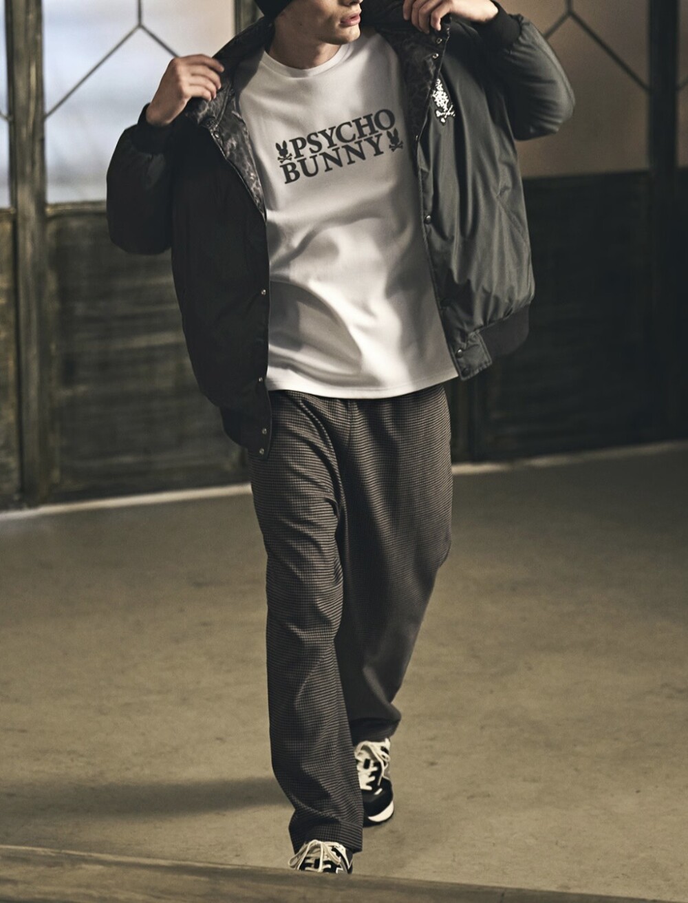 【サイコバニー】レオパードタフタダウンジャケット