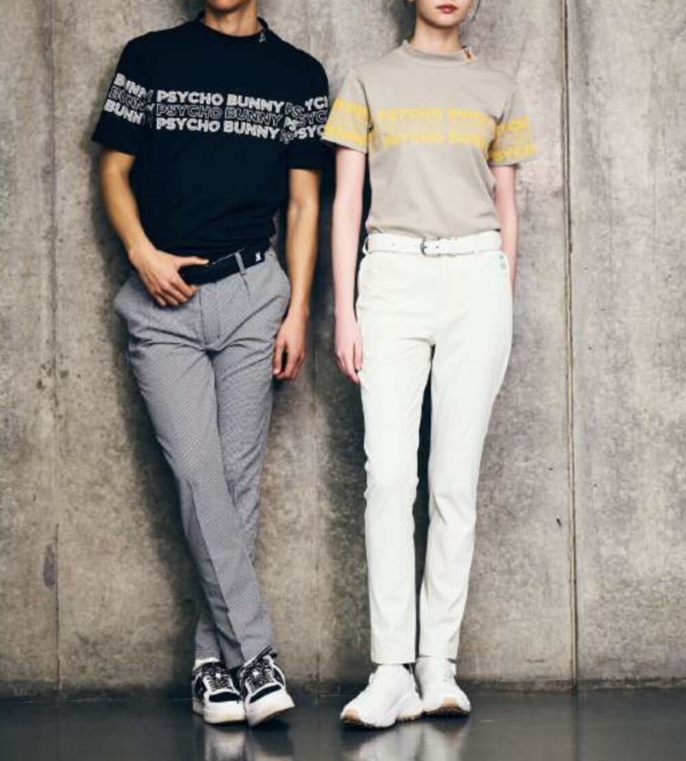 【サイコバニー】ロゴパネルプリント半袖モックネック