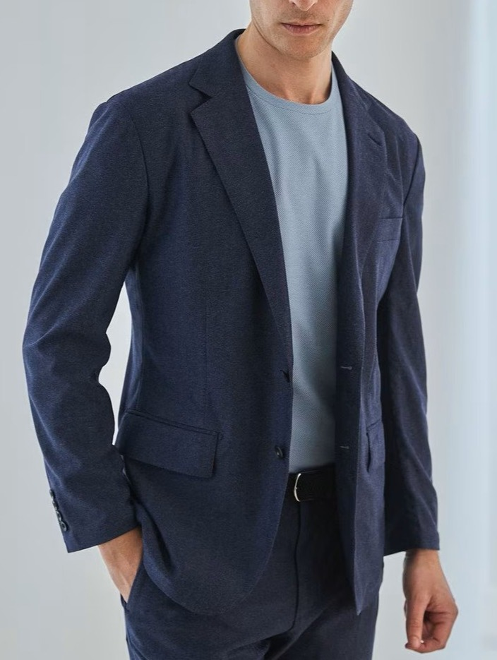 五大陸　ドライジャージーヘリンボーンセットアップジャケット