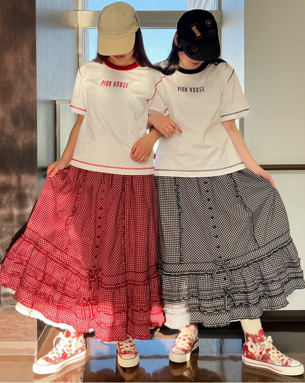 〜*CONVERSE×PINK HOUSE フラワーチェック柄スニーカー*〜【電話注文可】