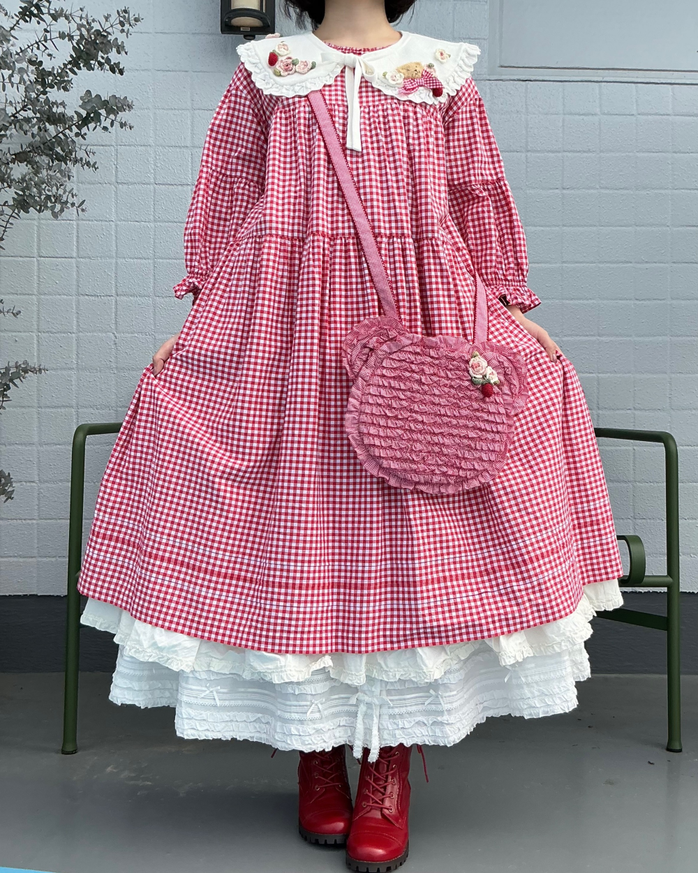 〜*ギンガムチェックレイヤードワンピース*〜【電話注文可】