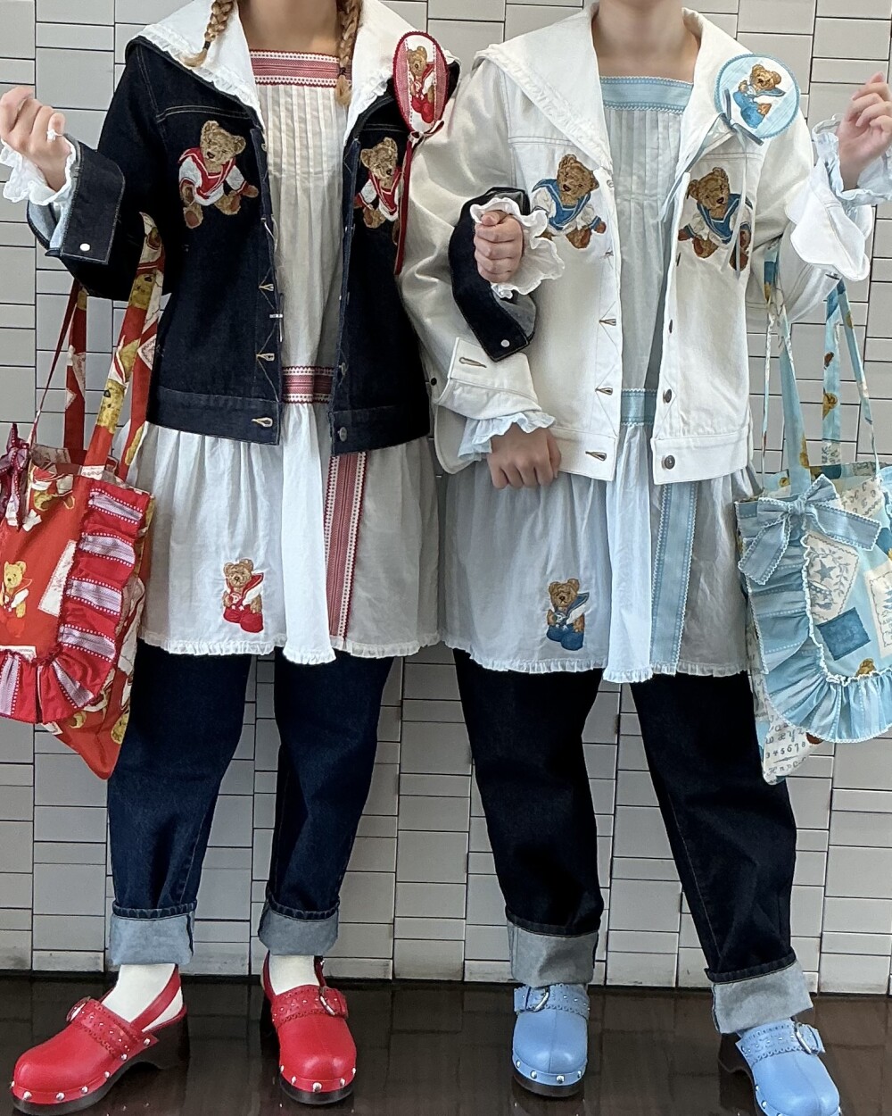  〜*ジャーマンクラフトベア刺繍セーラーデニムジャケット*〜【電話注文可】