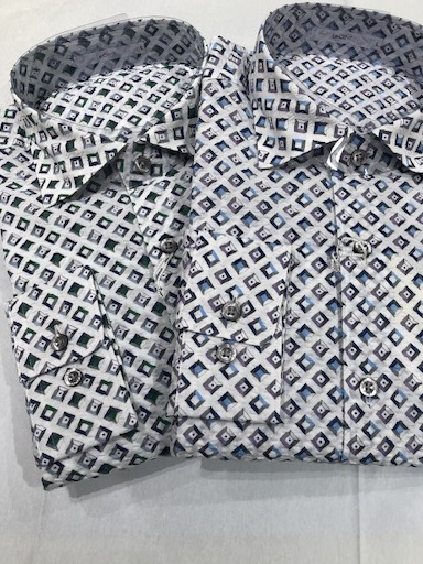 リップルシャツ&ニットカーディガン