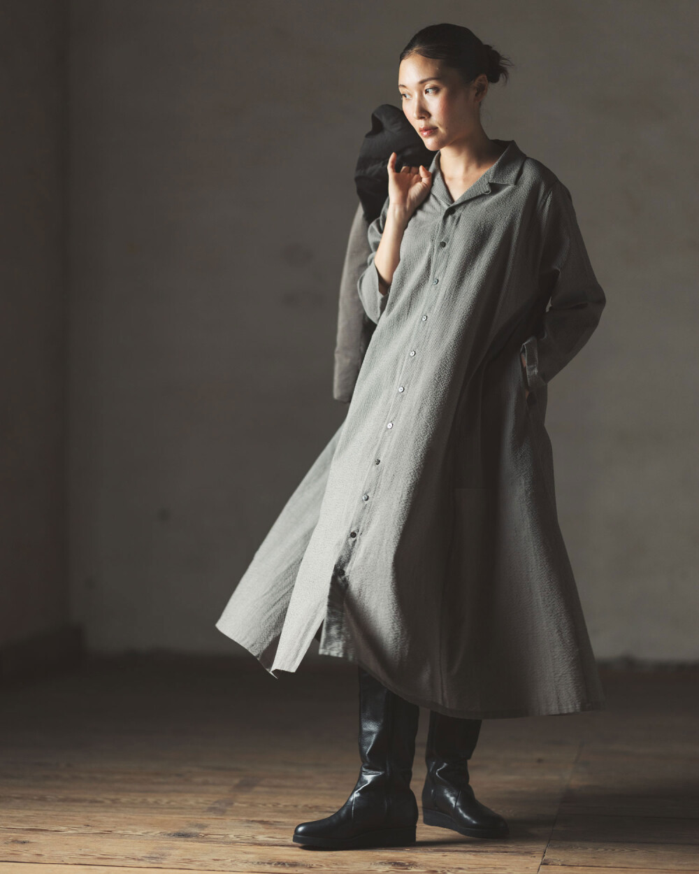 ウールコットン平織