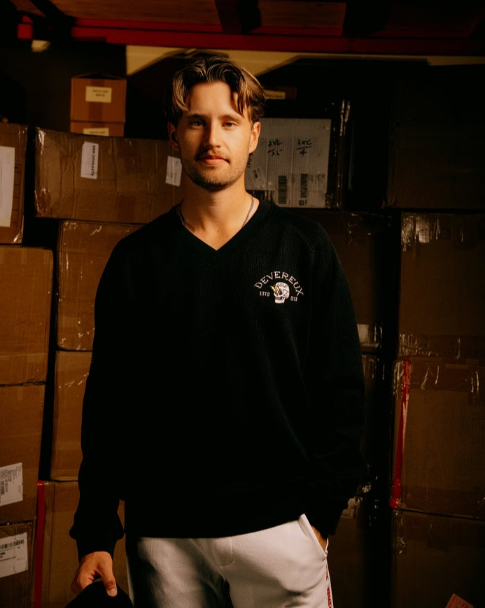 【デヴァロー】ショッカースカルクォーターゲージ裏付きプルオーバー