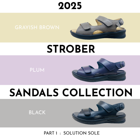 strober ストロバー サンダル ベルクロ レザー ドイツ製 黒 23cm