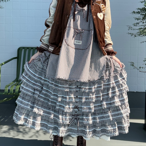 ピンクハウス黒ギンガムチェック フリルダブリエ ギンガムチェックロゴ入りワンピース*〜 | ピンクハウス | 松坂屋