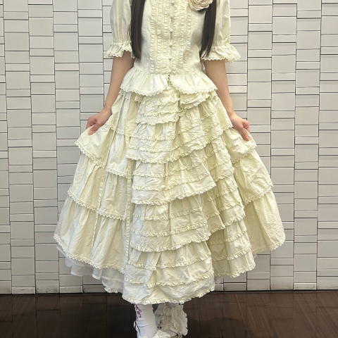 は*る様 PINK HOUSE ティアードフリルラップスカート　ライトブルー PINK HOUSE スカート ティアードフリルラップスカート