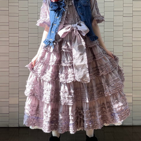 専用【極美品/2020/L】ピンクハウス　デニム　ピンタック　フリル　リボン 専用【極美品/2020/L】ピンクハウス デニム ピンタック フリル リボン