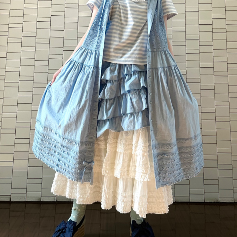 ピンクハウス・フード付きノースリーブワンピース（ダンガリー） c9bfaca6.png