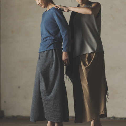 ババグーリ　お洒落なボーダー　ウールのスカート ec51b7b9.jpg