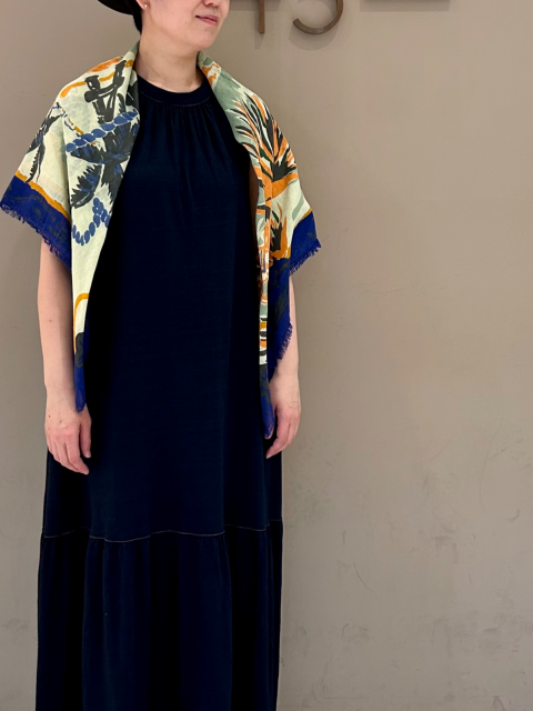 インディゴ染めワンピース