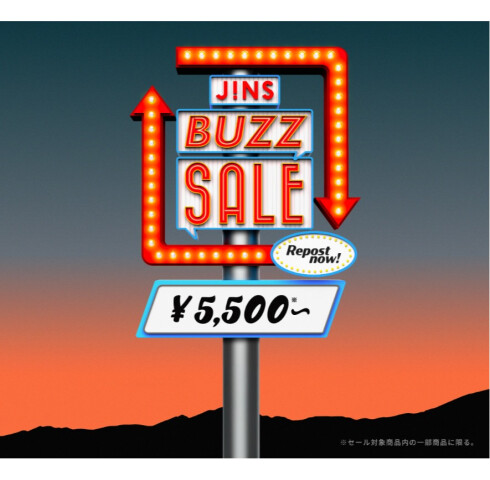 JINS BUZZ SALE 第一弾実施中 ！＞