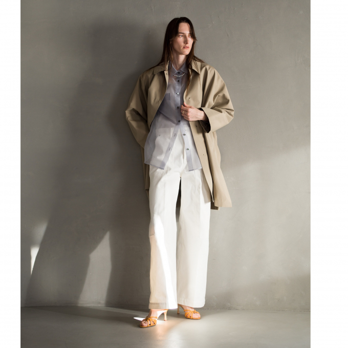 エルマノシェルビーノ ermanno scervino スプリングコート ポリエステル ネイビ