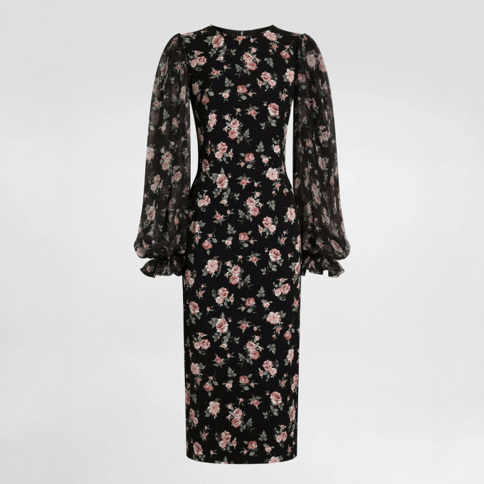 〈DOLCE&GABBANA〉ローズプリントワンピース